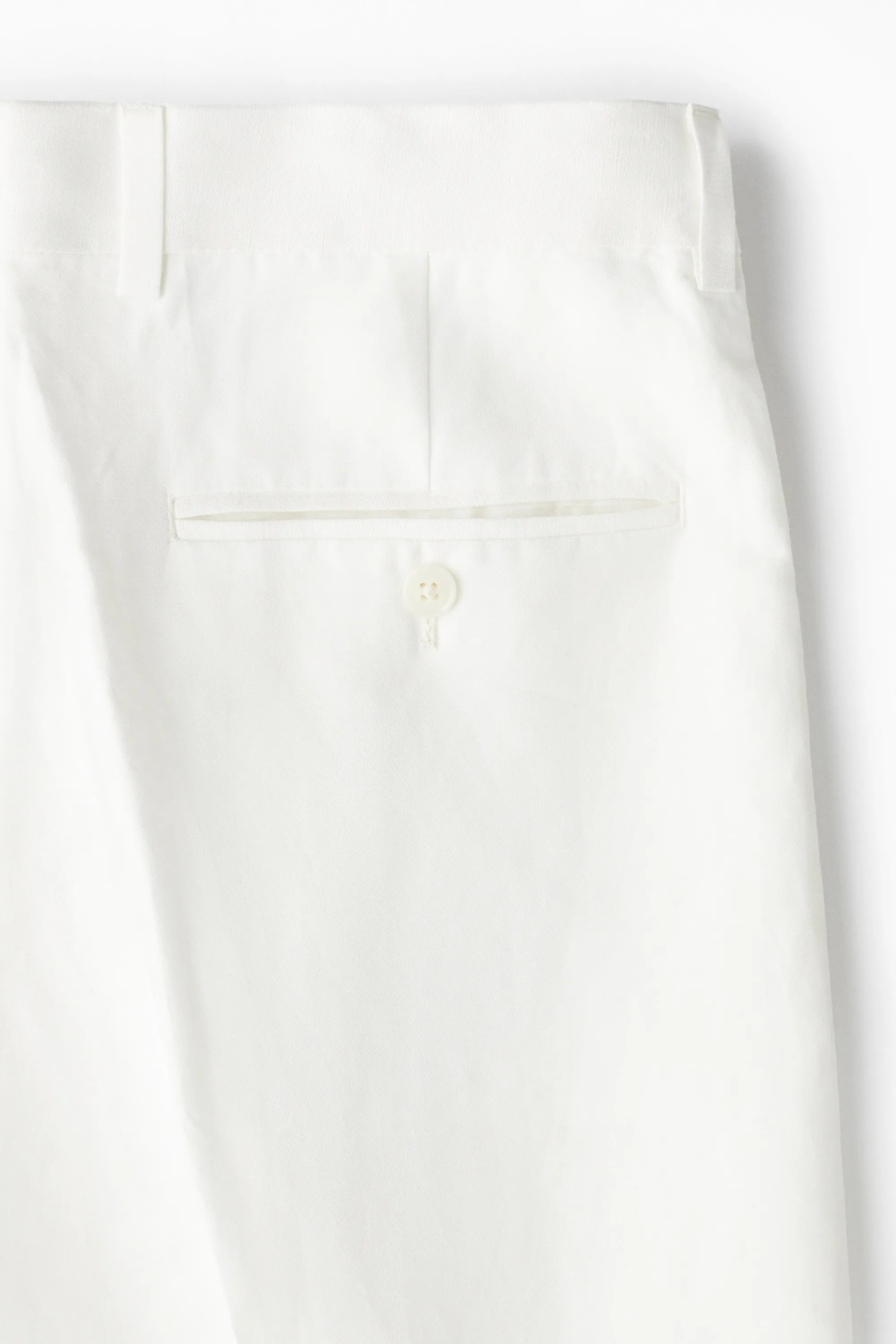 Pantalon de costume Regular Fit en lin mélangé - Blanc