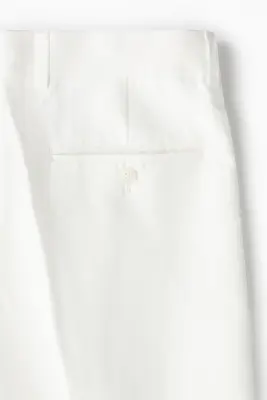 Pantalon de costume Regular Fit en lin mélangé - Blanc — photo 1