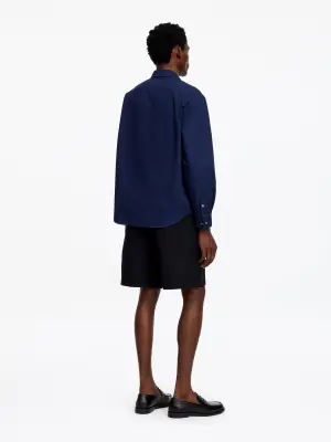 Chemise décontractée en sergé de coton - Bleu foncé — photo 1