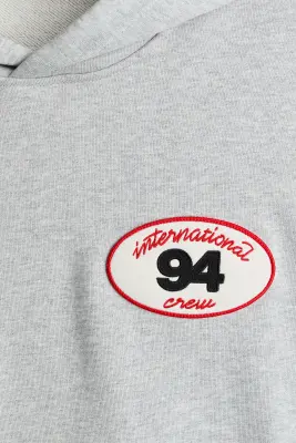 Hoodie Loose Fit avec motifs - Gris chiné/94 — photo 4