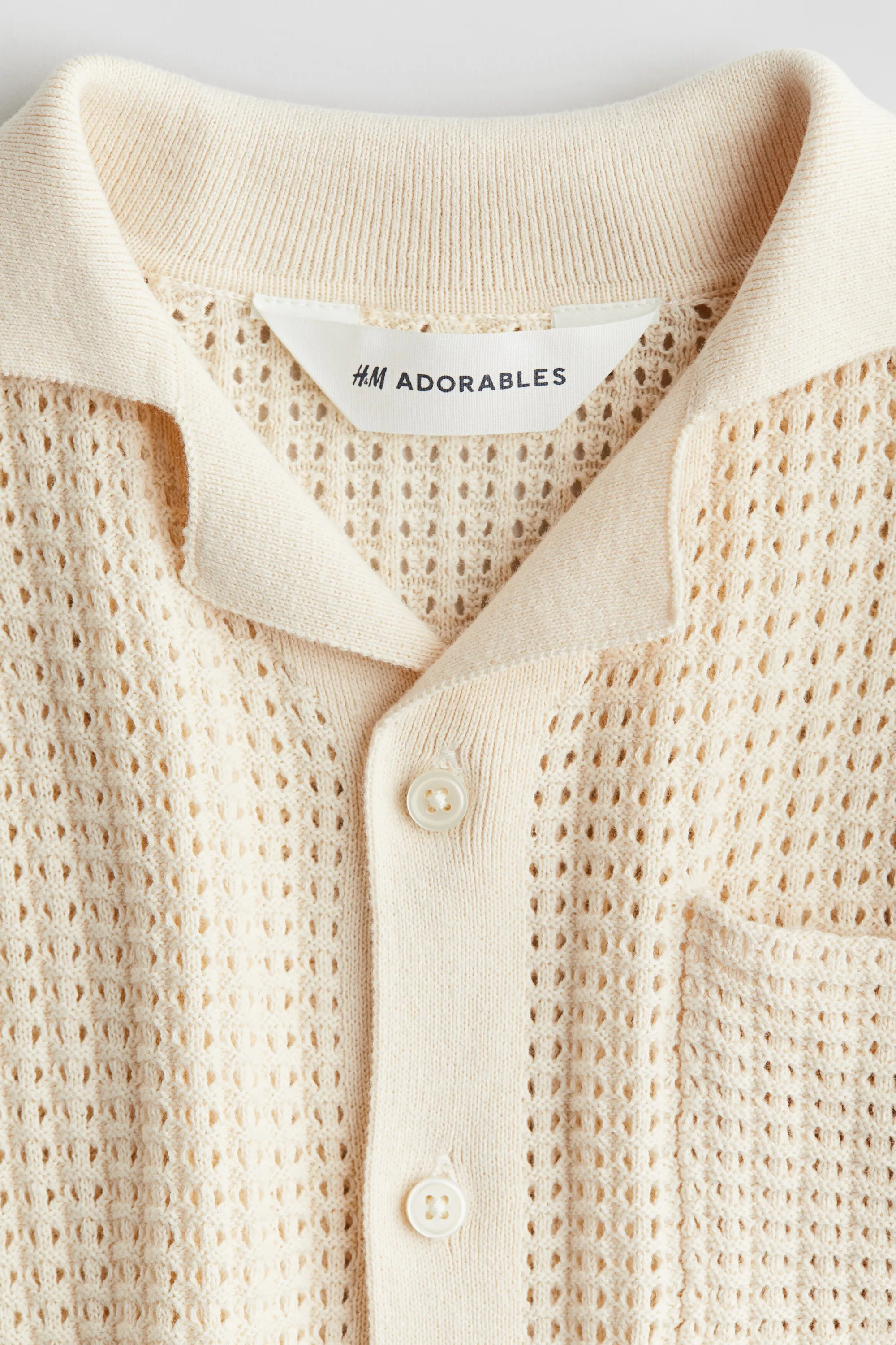 Gilet en pointelle de coton - Beige clair