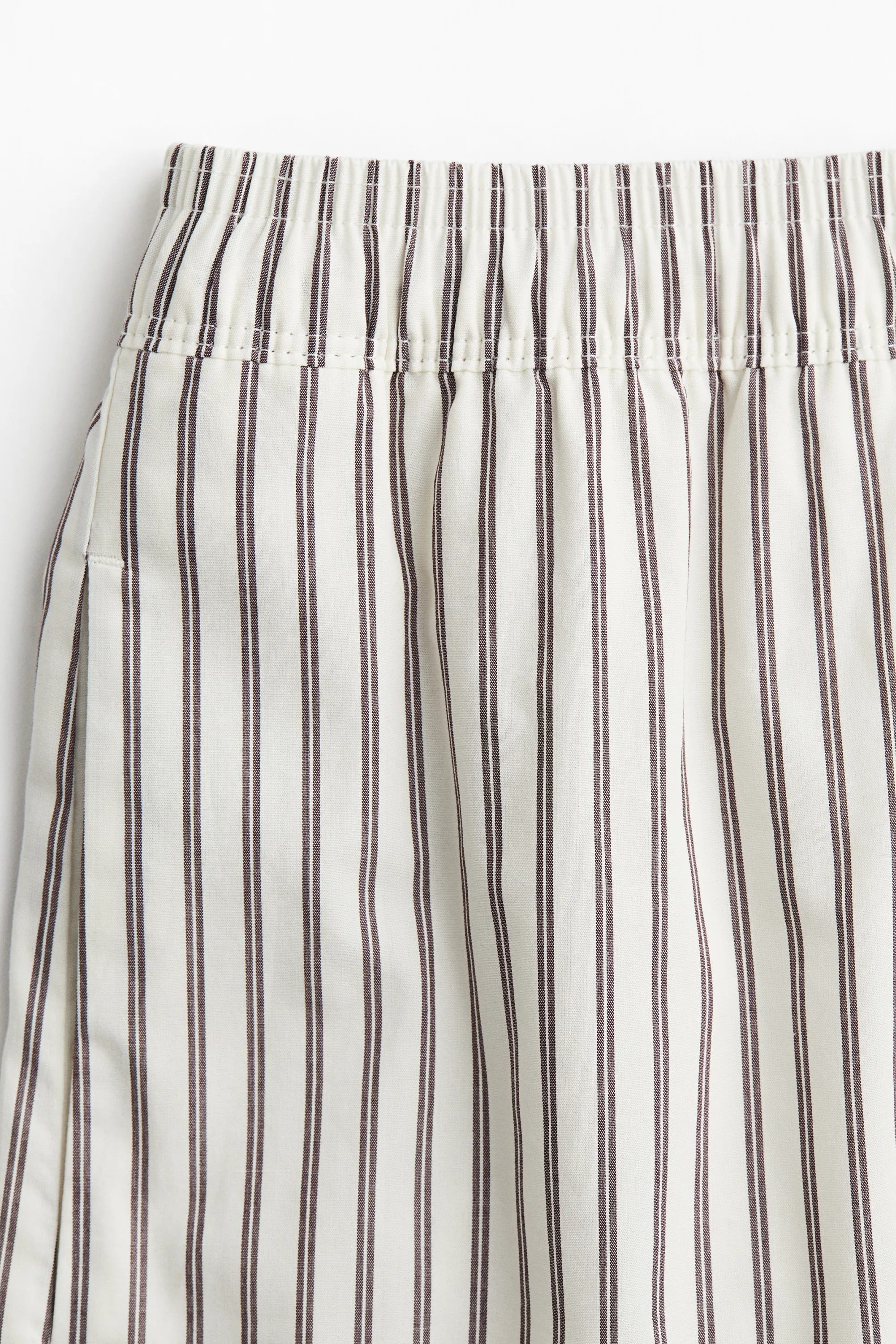 Short en popeline - Crème/rayures marron foncé