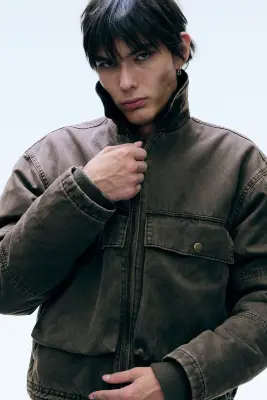 Veste mi-saison à cordon - Taupe foncé — photo 1