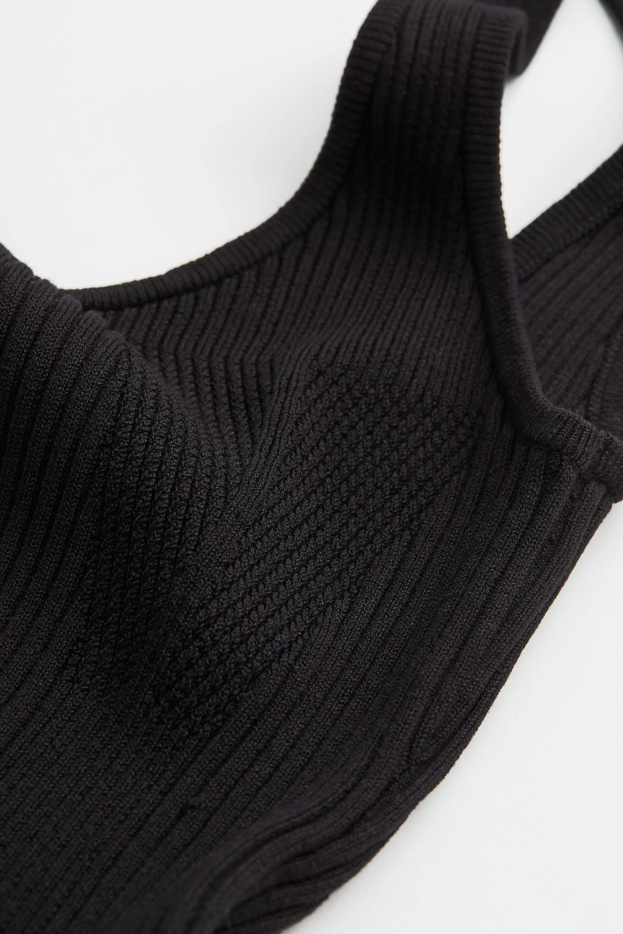 Robe moulante en maille côtelée - Noir