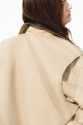 Veste matelassée en toile - Beige — photo 5