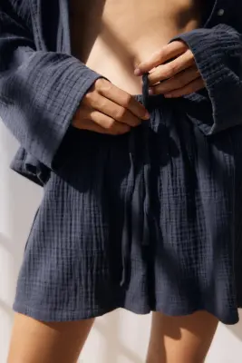 Chemise et short de pyjama - Gris foncé — photo 2