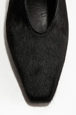 Escarpins à talon en cuir avec bride arrière - Noir — photo 2