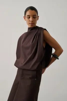 TOP IDRIS MARRON FONCÉ — photo 1