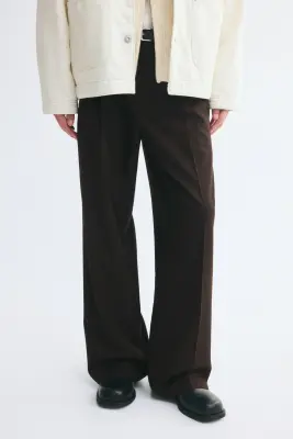 Pantalon chic Loose Fit - Marron foncé — photo 1