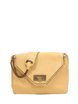 Sac SALLY moyen modèle en cuir grainé jaune miel et chaîne dorée Prix boutique 1710€ — photo 2