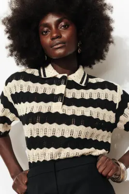 Pull polo marinière Femme — photo 2