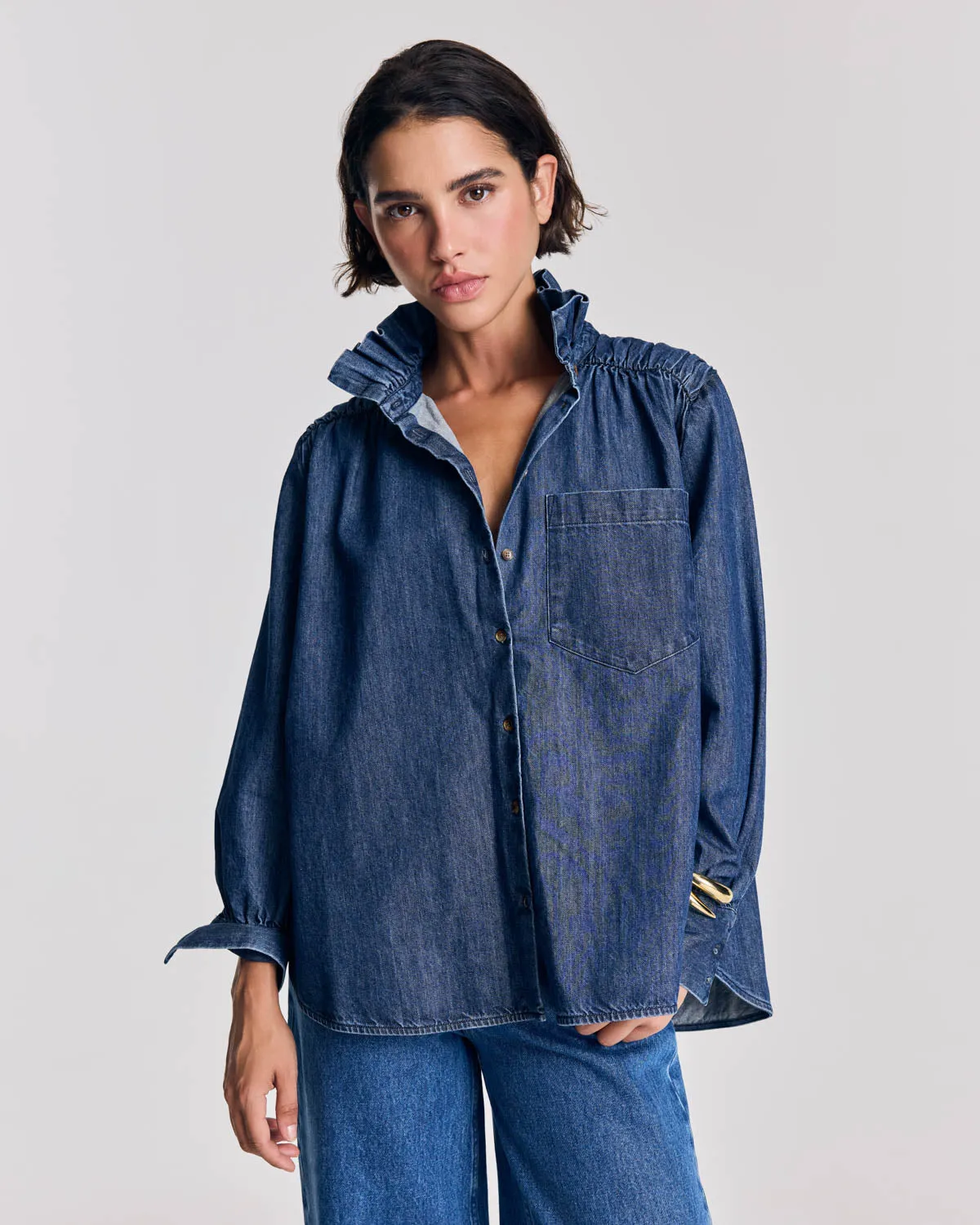 Chemise Léonor bleu chambray foncé