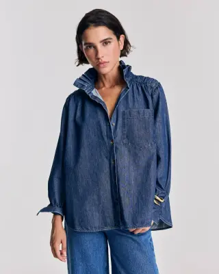 Chemise Léonor bleu chambray foncé — photo 1