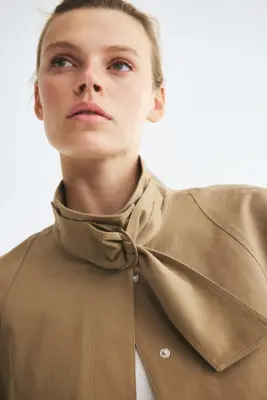 Veste oversize en twill - Beige clair — photo 2