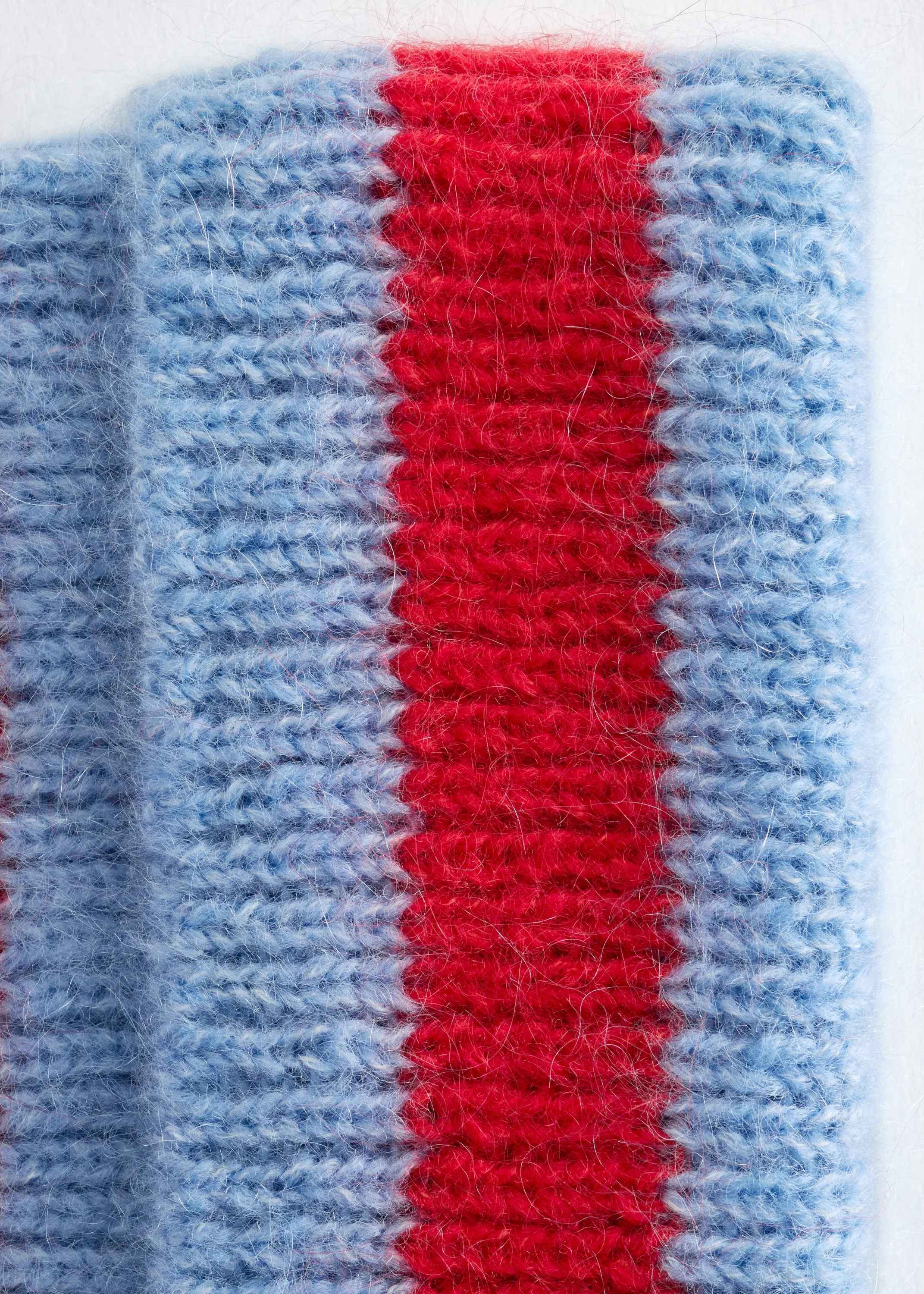 Bonnet en laine mélangée - Bleu/Rouge