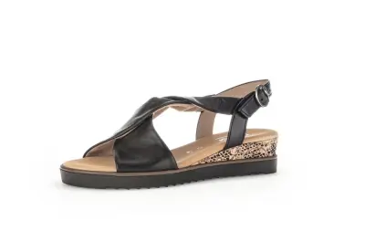 Sandales Gabor 82.751.27 Noires - Cuir Boucle Grande Pointure Femme — photo 1