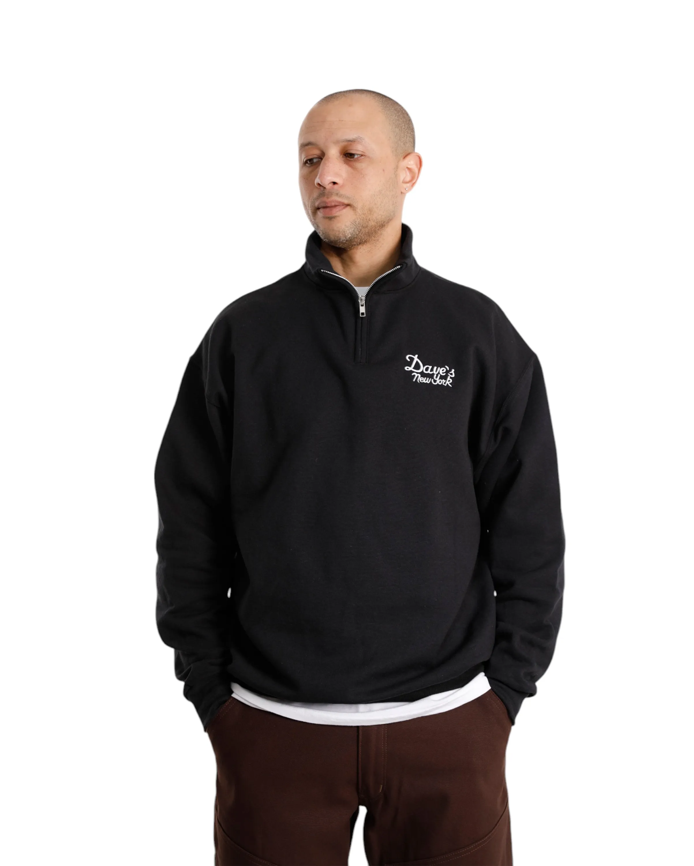 Half Zip Vintage Logo Sweat Black
