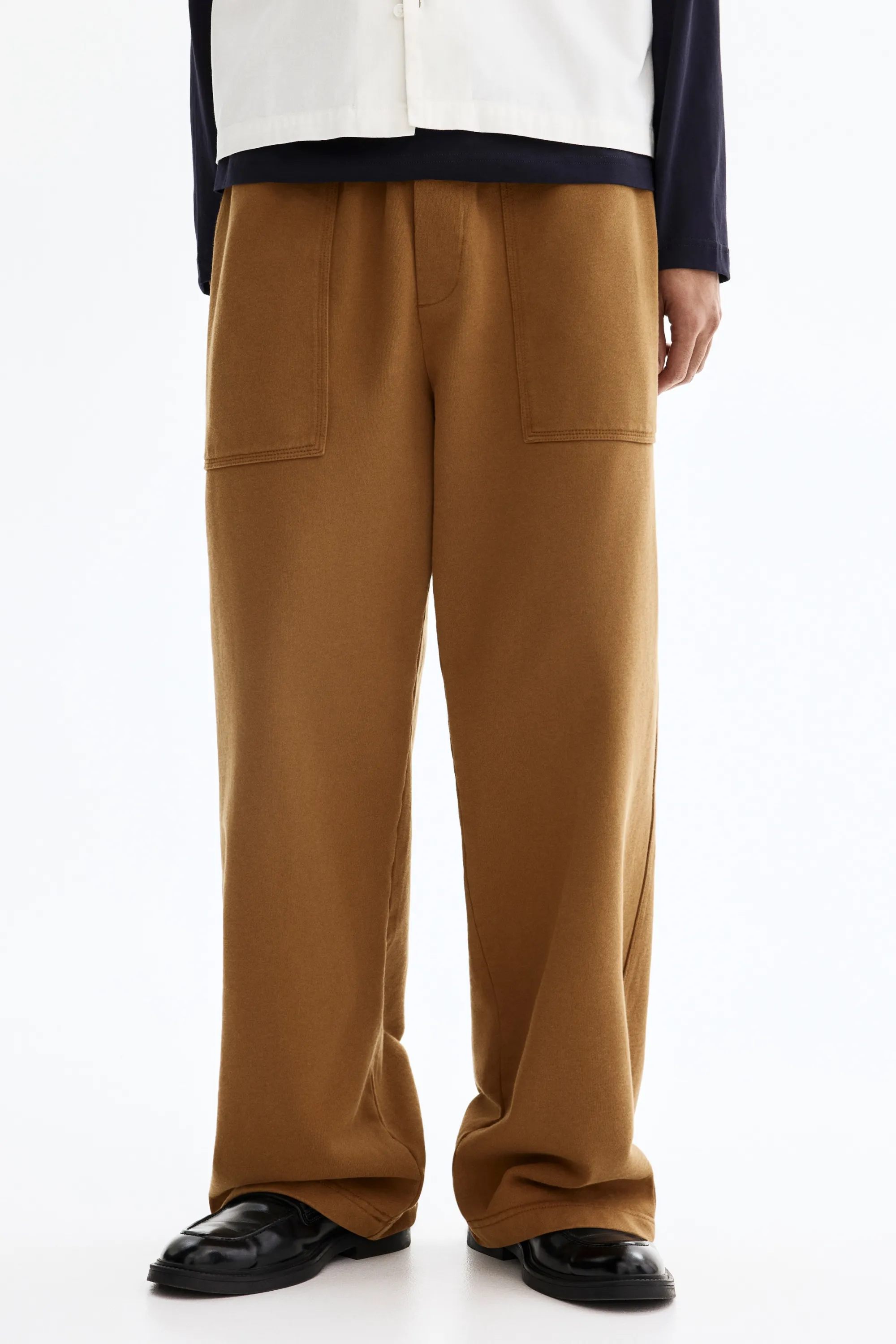 Pantalon jogger Relaxed Fit en coton - Beige foncé