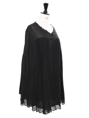 Robe courte  manches longues Scallop en coton noir Px boutique 350€ Taille 36/38 — photo 3