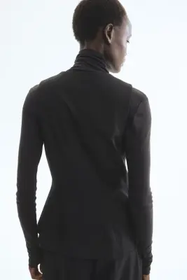 Gilet sans manches avec basque - Noir — photo 2