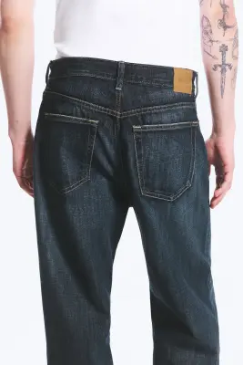 Jean droit et ample taille mi-haute Galaxy - Deep Sea Blue - Bleu foncé — photo 3