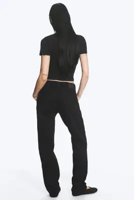 Jean droit standard taille mi-haute Laika - Black Rinse - Noir — photo 4
