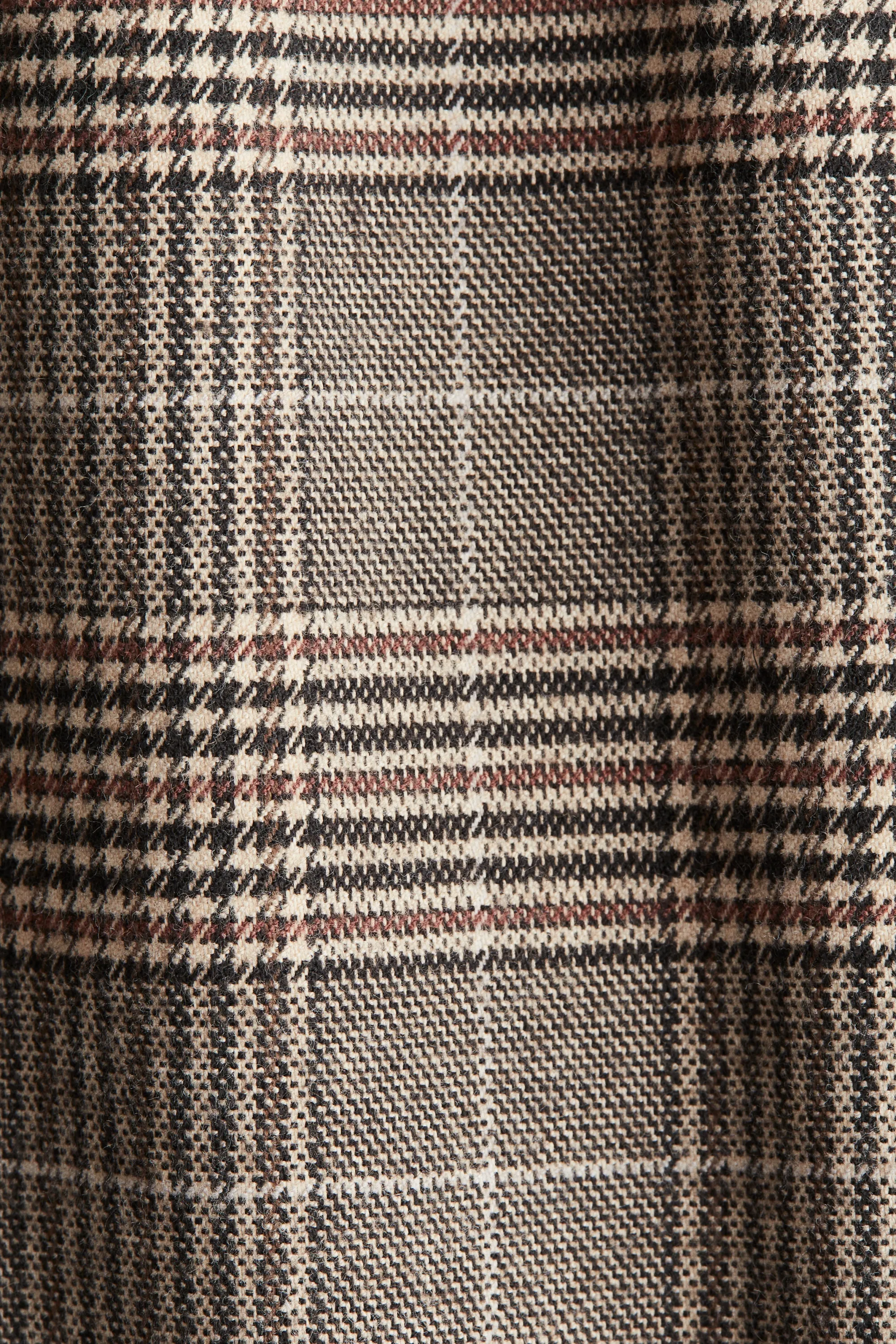 Robe droite - Beige/carreaux