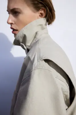 Veste matelassée en toile - Beige — photo 4