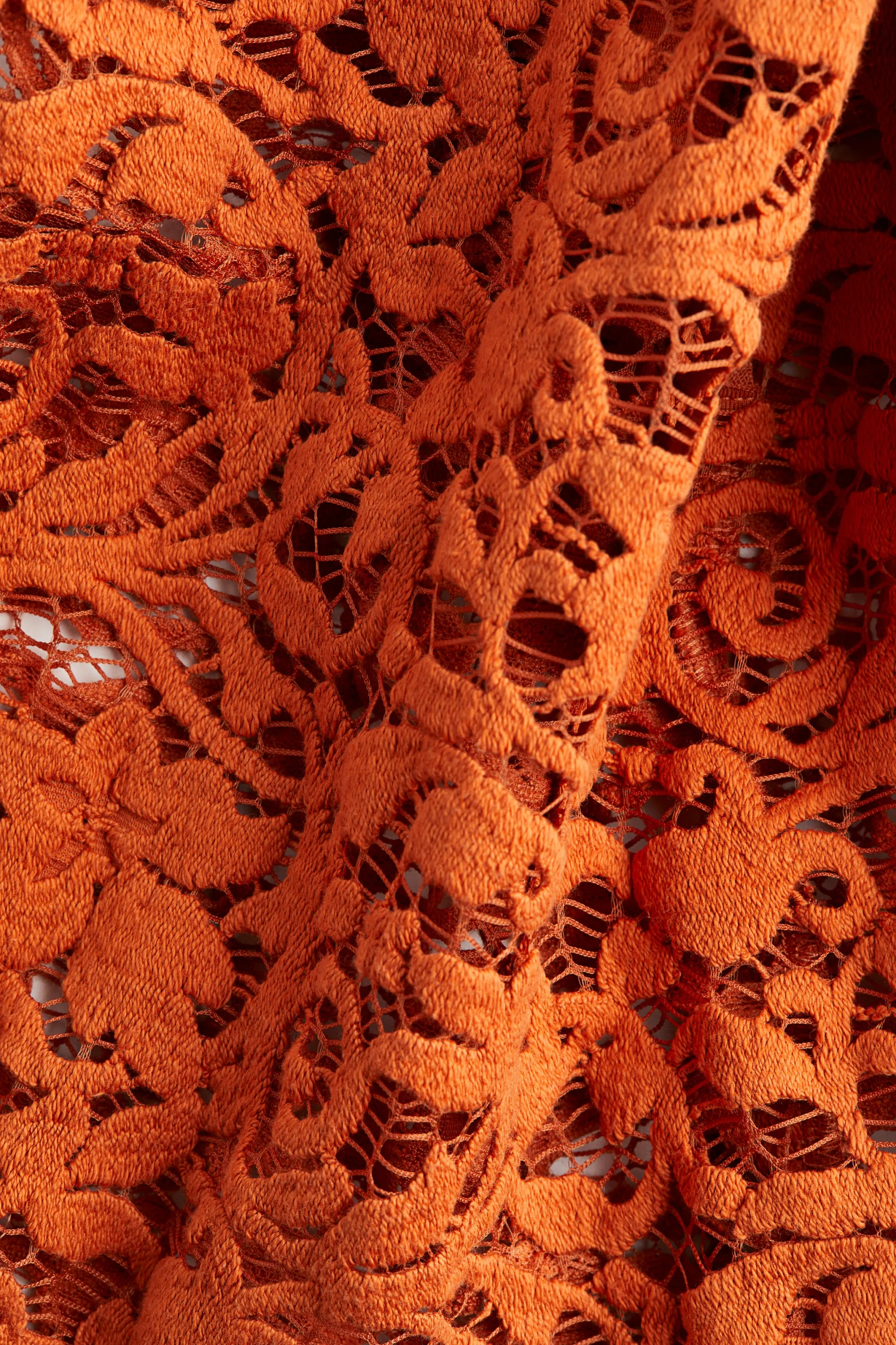 Blouse à épaulettes en dentelle - Orange