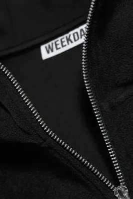 Sweat à capuche oversize en scuba doublé - Noir — photo 5