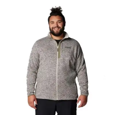 COLUMBIA SWEAT CHINE ZIP Kaki/Beige — photo 1