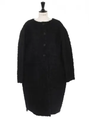 Manteau boule réversible en laine bouclette noir Prix boutique 2300€ Taille 40 — photo 1