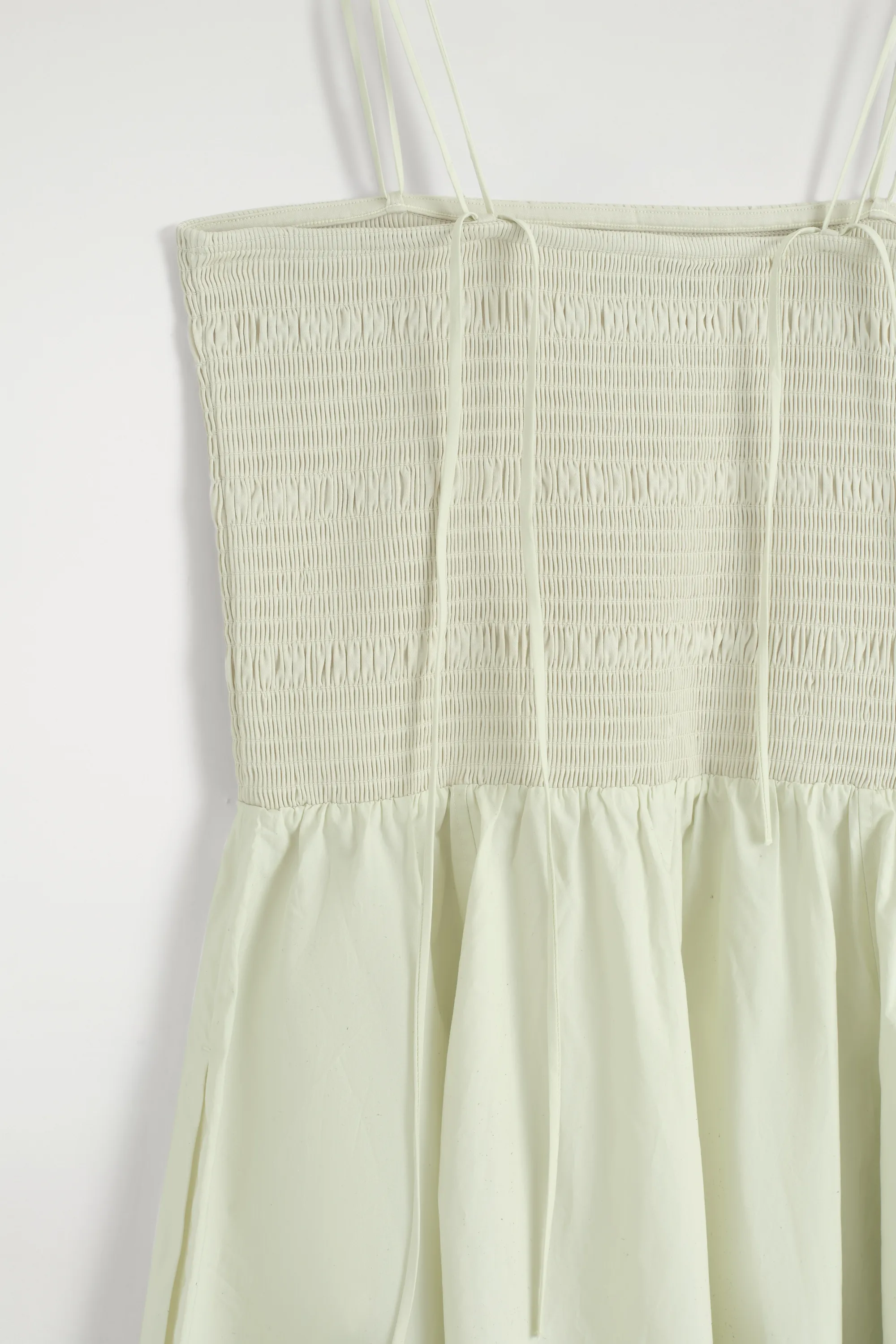 ROBE MIDI SMOCKÉE - VERT CLAIR