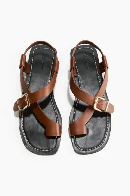 Sandales en cuir - Marron — photo 1