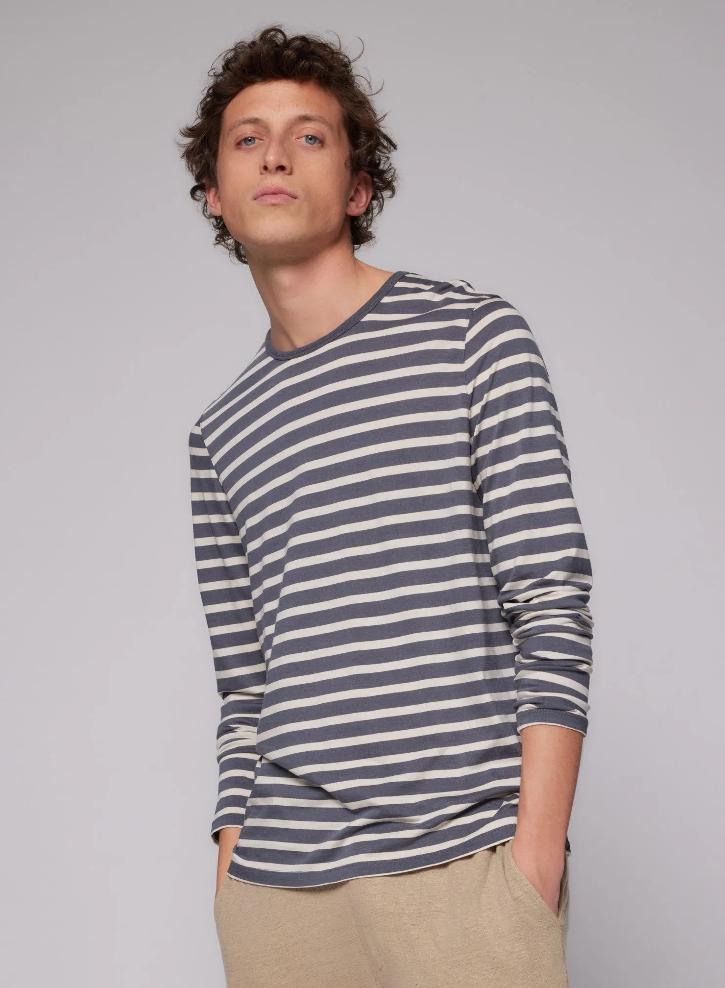 Tee shirt Pirate Col Rond Manches Longues en Lyocel / Tencel / Coton