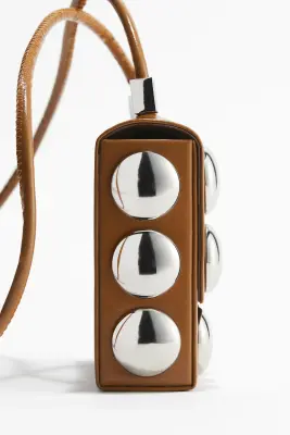 Sac clouté pour téléphone - Marron clair — photo 2