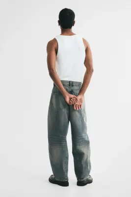 Baggy Barrel Jeans - Bleu denim délavé — photo 2