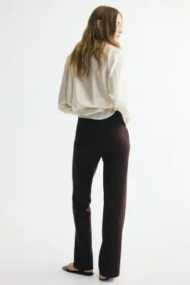 Pantalon droit avec ceinture - Marron foncé — photo 3