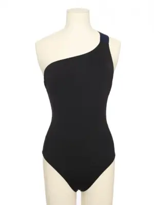Maillot de bain une pièce asymétrique noir et bleu marine Prix Boutique 500€ Taille XS/S — photo 1