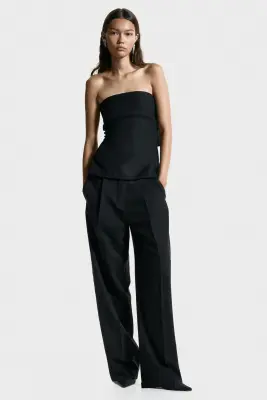 Top bandeau avec dos ouvert - Noir — photo 2