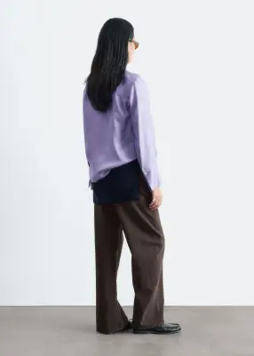 Chemise décontractée en soie - Lilas — photo 5