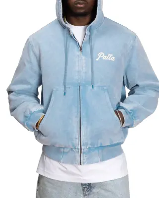 Peace Canvas Hooded Jacket Light Blue Denim — photo 2