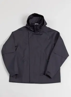 Parachute Parka in Navy Blue Water-Repellent Grained Nylon