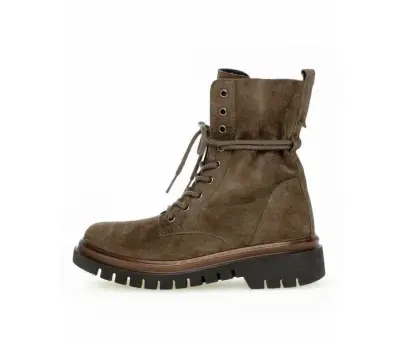 Bottines Gabor 91.780.19 Taupe - Cuir Lacets Zip Grande Pointure Femme — photo 2