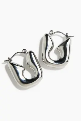 Boucles d'oreilles en inox - Argenté — photo 1
