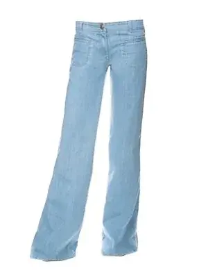 Jean seventies "flared" en coton bleu clair Px boutique 690€ Taille 36 — photo 2