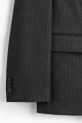 Veste Relaxed Fit à fermeture croisée - Gris foncé/rayures tennis — photo 2