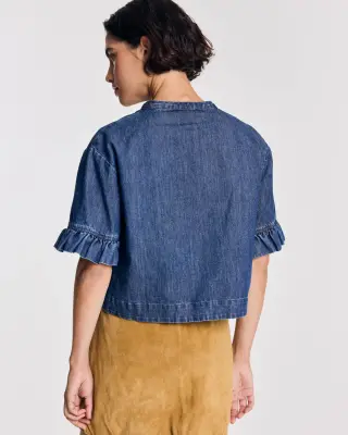Blouse Constantine bleu chambray foncé — photo 6