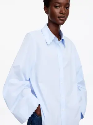 Chemise à bords festonnés - Bleu ciel — photo 3