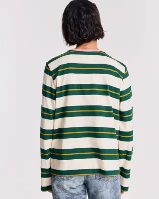 Tee-shirt Ralph rayures vert, écru et rose — photo 5